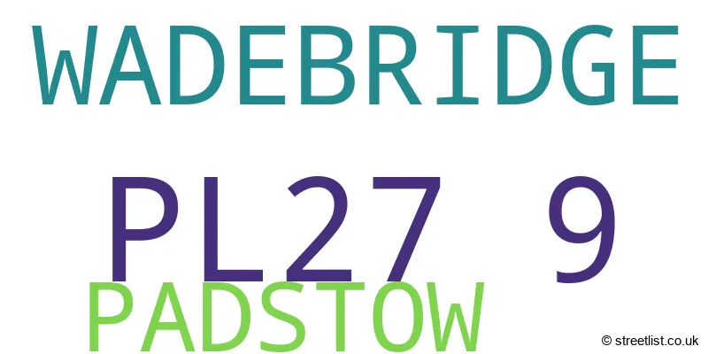 A word cloud for the PL27 9 postcode